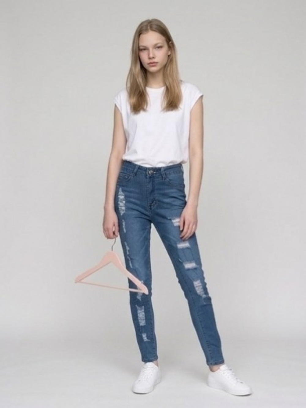 Lover Brand Women's Distressed Skinny Jeans - Blue